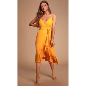 Lulu’s Ruffled Midi Wrap Dress